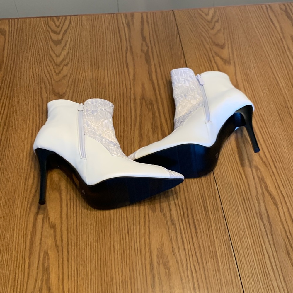 SHEIN boots.  All man made materials.  Size 42.  WHITE/BLACK.   NEW!